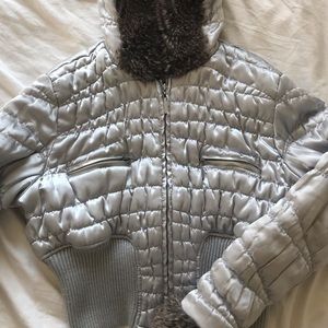 Women’s Medium Silver Puffer Jacket